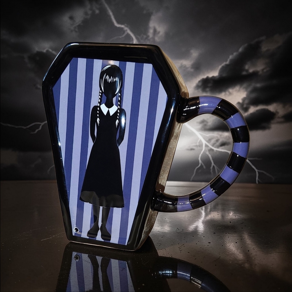 Silver Buffalo Wednesday Addams 20oz Sculpted Coffin Shaped Vase